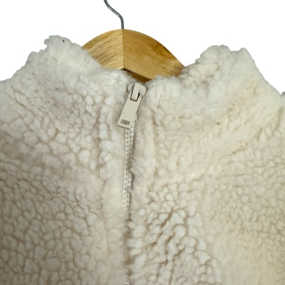 Fabletics Nelly Mixed Media Half Zip Puffer Sherpa Jacket Size Medium NWOT Ivory - Picture 9 of 14